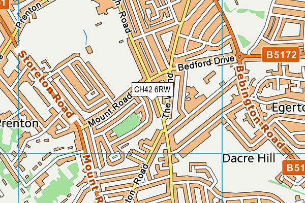 CH42 6RW map - OS VectorMap District (Ordnance Survey)