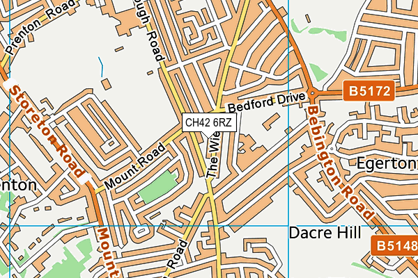 CH42 6RZ map - OS VectorMap District (Ordnance Survey)