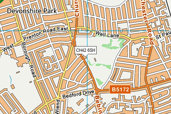 Victoria Park (Birkenhead) map (CH42 6SH) - OS VectorMap District (Ordnance Survey)