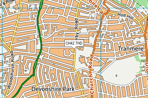 CH42 7HD map - OS VectorMap District (Ordnance Survey)