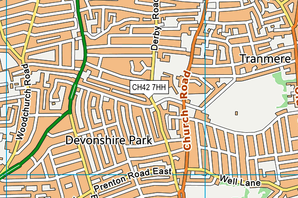 CH42 7HH map - OS VectorMap District (Ordnance Survey)