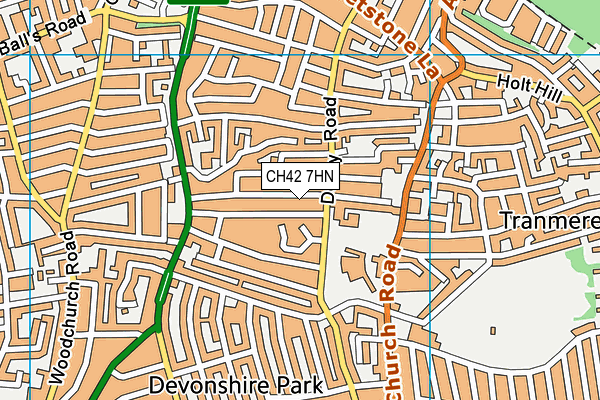 CH42 7HN map - OS VectorMap District (Ordnance Survey)