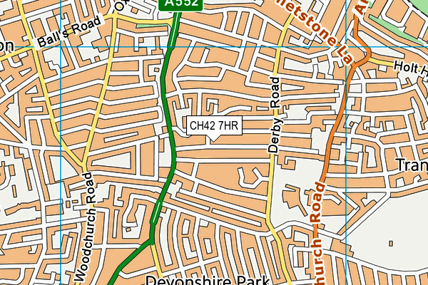 CH42 7HR map - OS VectorMap District (Ordnance Survey)