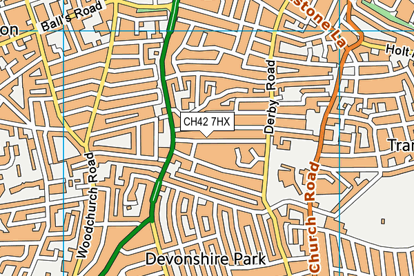 CH42 7HX map - OS VectorMap District (Ordnance Survey)