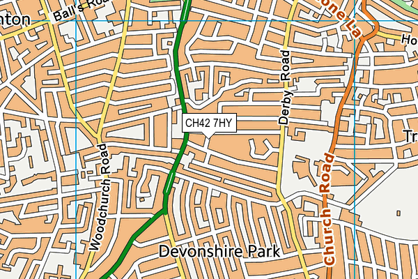 CH42 7HY map - OS VectorMap District (Ordnance Survey)