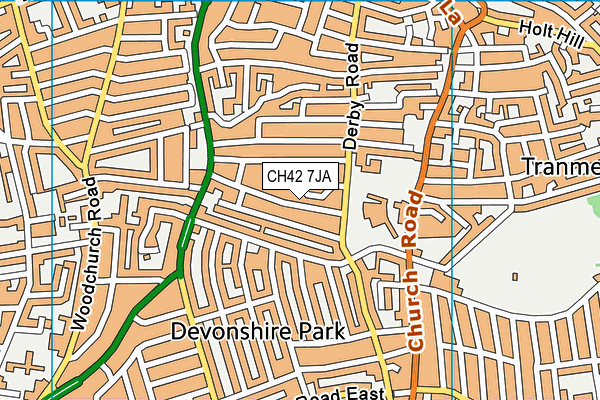 CH42 7JA map - OS VectorMap District (Ordnance Survey)