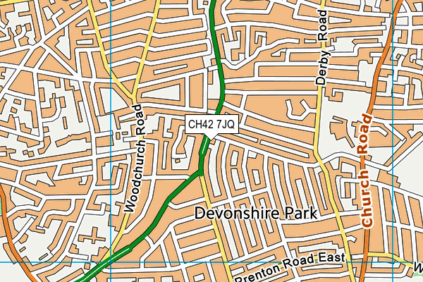 CH42 7JQ map - OS VectorMap District (Ordnance Survey)