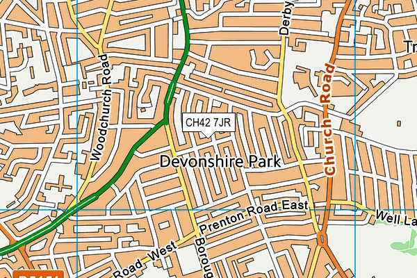 CH42 7JR map - OS VectorMap District (Ordnance Survey)