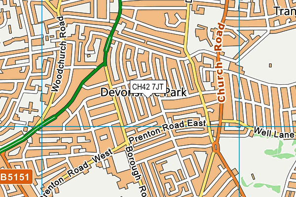 CH42 7JT map - OS VectorMap District (Ordnance Survey)