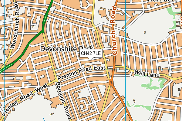 CH42 7LE map - OS VectorMap District (Ordnance Survey)