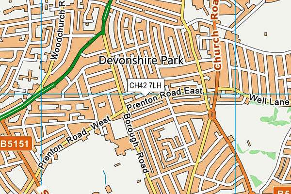 CH42 7LH map - OS VectorMap District (Ordnance Survey)