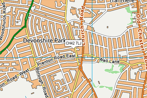 CH42 7LJ map - OS VectorMap District (Ordnance Survey)