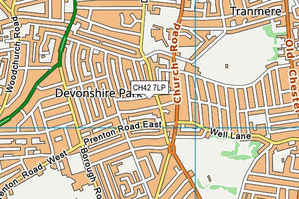 CH42 7LP map - OS VectorMap District (Ordnance Survey)