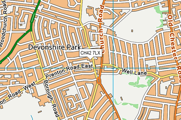 CH42 7LX map - OS VectorMap District (Ordnance Survey)