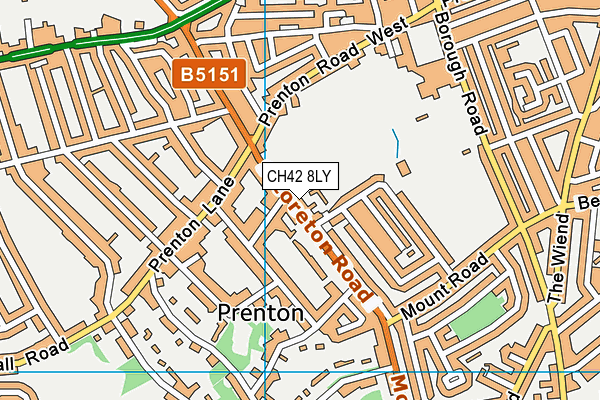 Prenton Lawn Tennis Club map (CH42 8LY) - OS VectorMap District (Ordnance Survey)