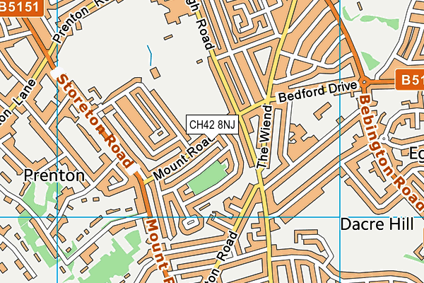CH42 8NJ map - OS VectorMap District (Ordnance Survey)