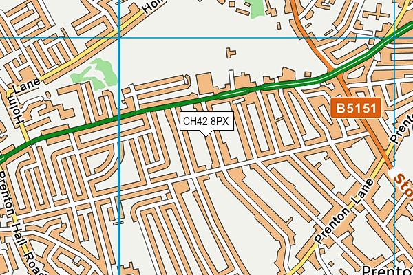 CH42 8PX map - OS VectorMap District (Ordnance Survey)