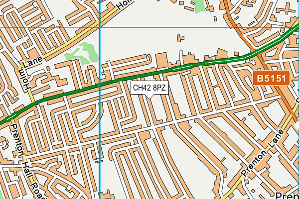 CH42 8PZ map - OS VectorMap District (Ordnance Survey)