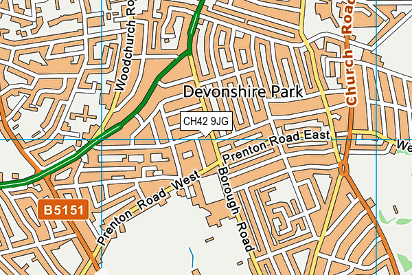 CH42 9JG map - OS VectorMap District (Ordnance Survey)