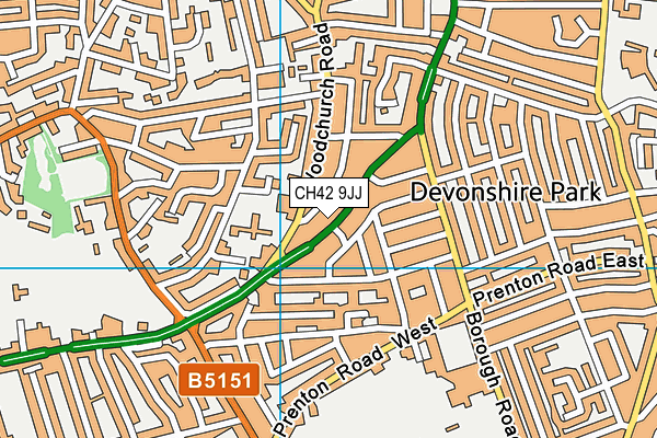 CH42 9JJ map - OS VectorMap District (Ordnance Survey)