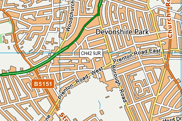 CH42 9JR map - OS VectorMap District (Ordnance Survey)