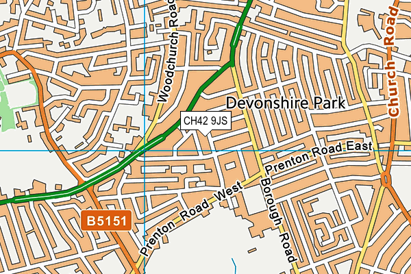 CH42 9JS map - OS VectorMap District (Ordnance Survey)