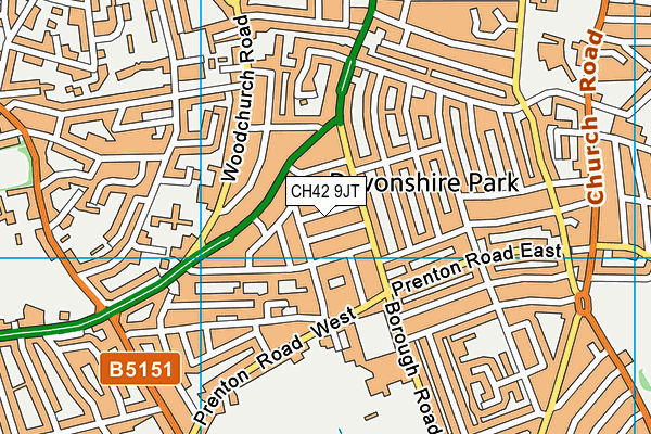 CH42 9JT map - OS VectorMap District (Ordnance Survey)