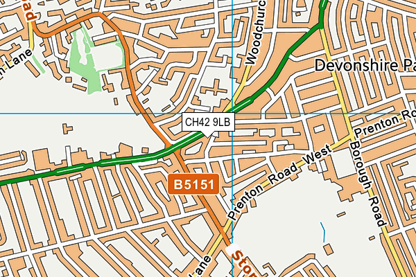 CH42 9LB map - OS VectorMap District (Ordnance Survey)