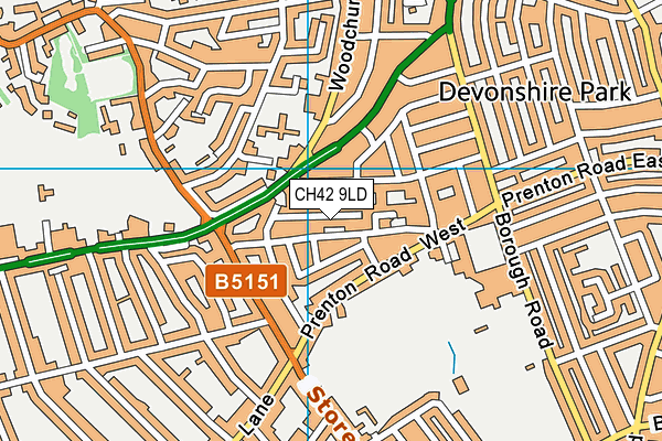 CH42 9LD map - OS VectorMap District (Ordnance Survey)