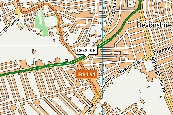 CH42 9LE map - OS VectorMap District (Ordnance Survey)