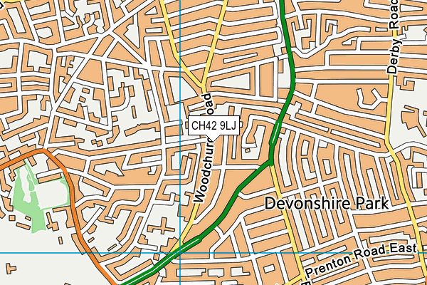 Woodchurch Road Academy map (CH42 9LJ) - OS VectorMap District (Ordnance Survey)