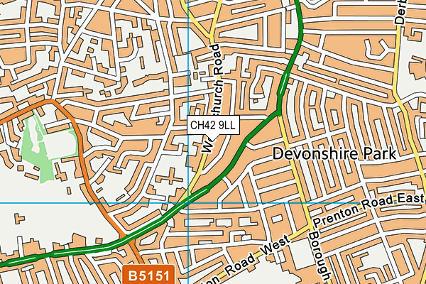 CH42 9LL map - OS VectorMap District (Ordnance Survey)