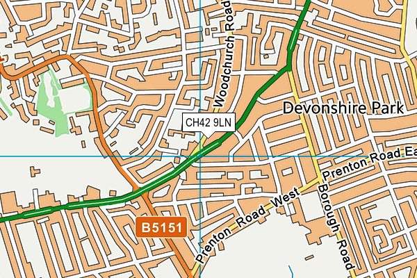 CH42 9LN map - OS VectorMap District (Ordnance Survey)