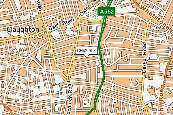 CH42 9LX map - OS VectorMap District (Ordnance Survey)