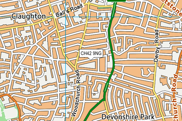 CH42 9NG map - OS VectorMap District (Ordnance Survey)