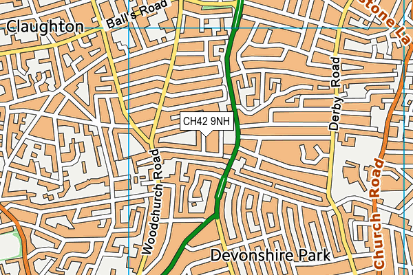 CH42 9NH map - OS VectorMap District (Ordnance Survey)