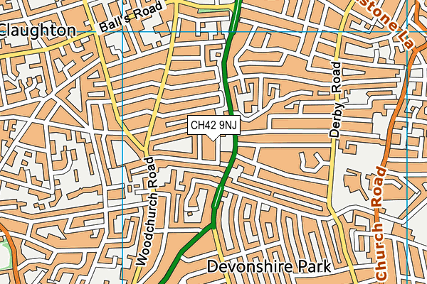 CH42 9NJ map - OS VectorMap District (Ordnance Survey)