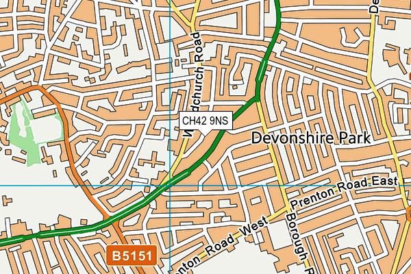 CH42 9NS map - OS VectorMap District (Ordnance Survey)