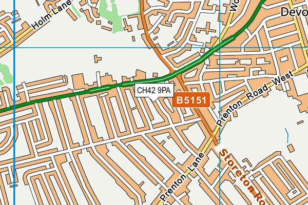 CH42 9PA map - OS VectorMap District (Ordnance Survey)