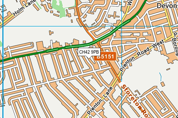 CH42 9PB map - OS VectorMap District (Ordnance Survey)