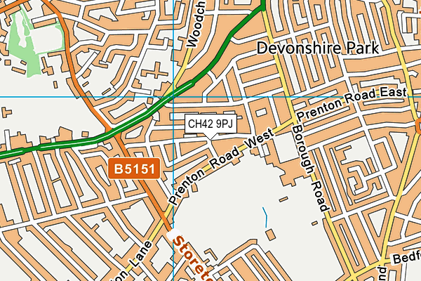 CH42 9PJ map - OS VectorMap District (Ordnance Survey)
