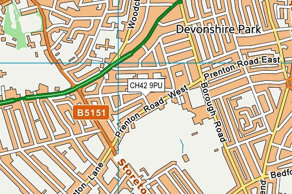 CH42 9PU map - OS VectorMap District (Ordnance Survey)