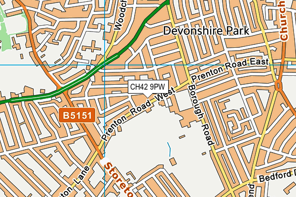 CH42 9PW map - OS VectorMap District (Ordnance Survey)