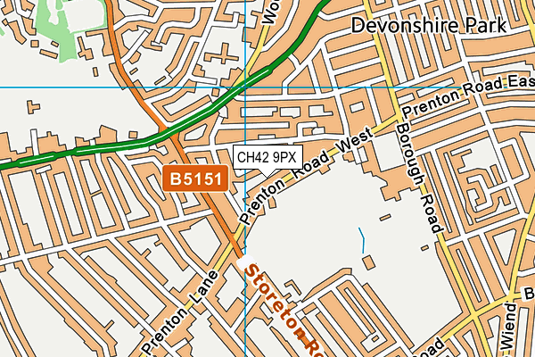CH42 9PX map - OS VectorMap District (Ordnance Survey)