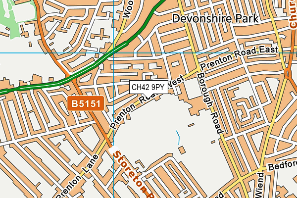 Tranmere Rovers (Prenton Park) map (CH42 9PY) - OS VectorMap District (Ordnance Survey)