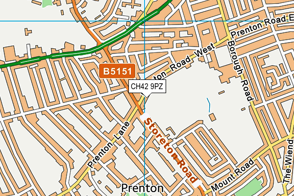CH42 9PZ map - OS VectorMap District (Ordnance Survey)