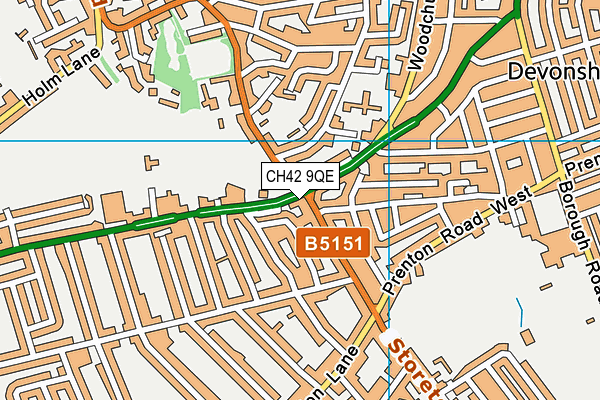 CH42 9QE map - OS VectorMap District (Ordnance Survey)