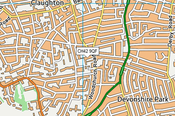 CH42 9QF map - OS VectorMap District (Ordnance Survey)