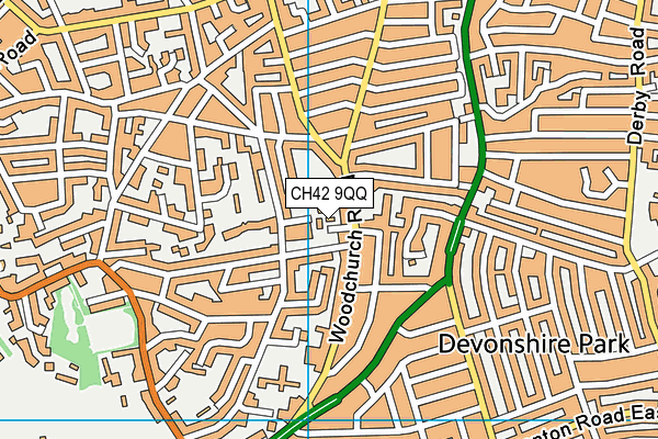 CH42 9QQ map - OS VectorMap District (Ordnance Survey)