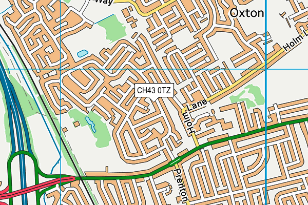 CH43 0TZ map - OS VectorMap District (Ordnance Survey)